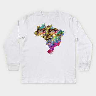 Brasil map Kids Long Sleeve T-Shirt